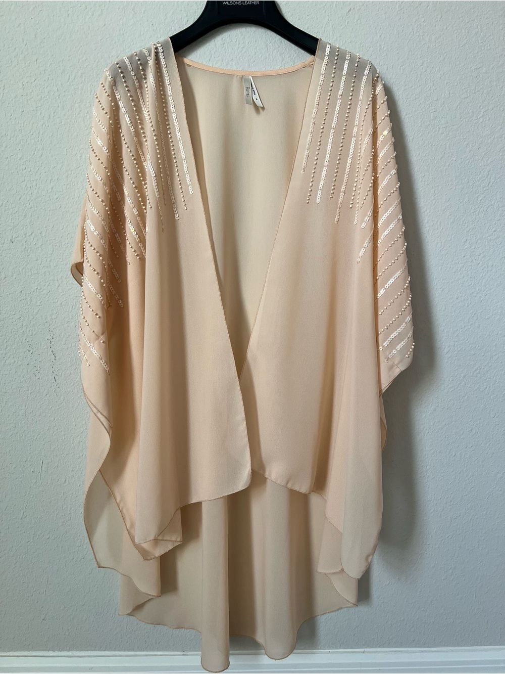 Kimono Wrap Cover-Up with Sequins and Beads Size Small